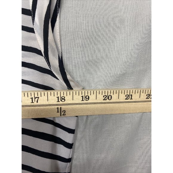 J. Crew Womens Sleeveless Blouse Shirt Tank Top Black Stripe XS Scoop Neck Light - Picture 3 of 5